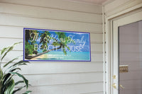 Personalized Beach Sign with Ocean, Sand & Palm Trees