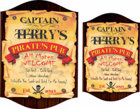 Custom Pirate's Pub Bar Sign - Set sail for style with our personalized sign featuring classic pirate design elements. Printed on durable vinyl, this sign is fully customizable, making it a perfect addition to any home bar or pirate-themed area