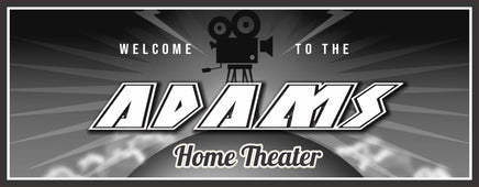 Personalized Retro Movie Theater Sign with Old-Time Projector Design