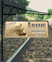 Copy of Personalized Vintage Train Sign with Steam Locomotive - Custom Railroad Décor