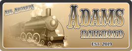 Copy of Personalized Vintage Train Sign with Steam Locomotive - Custom Railroad Décor