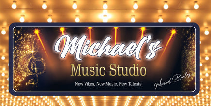 Starburst Personalized Music Room Sign: Recording Studio Decor & Ideal Music Lover Gift