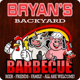 Custom BBQ Farm Sign featuring Hen, Pig, and Cow Graphic - Rustic Grill Decor - Outdoor Barbecue Plaque - Unique BBQ Gift