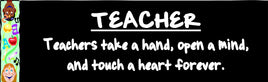 Teachers Take a Hand & Touch a Heart School Sign: Blackboard with Cute Kids Border