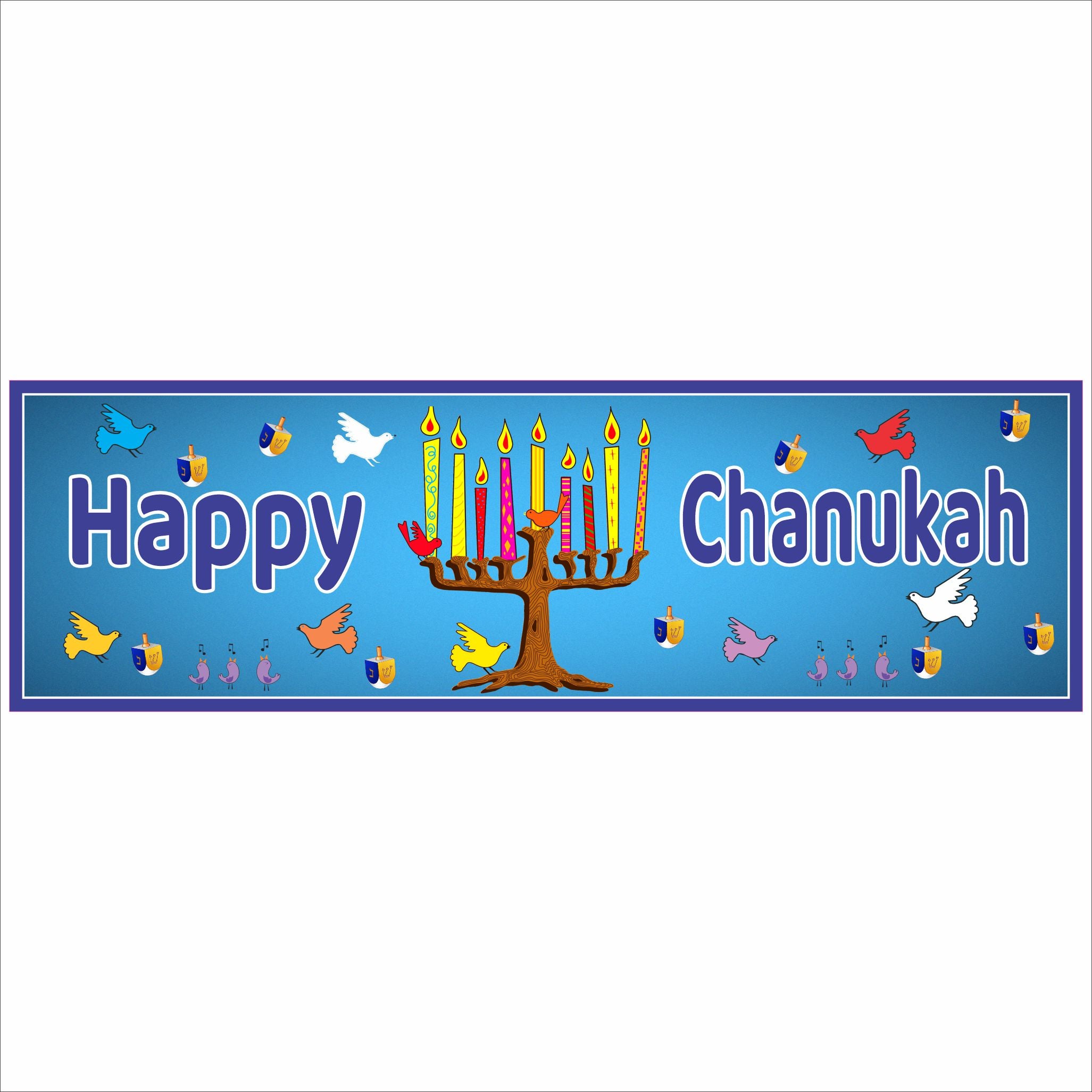 Happy Chanukah Sign Festive Menorah Decor | Fun Sign Factory
