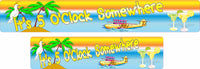 Image of 5 O'Clock Somewhere Street Sign with Parrot & Margarita Glasses Design - 2 Sizes