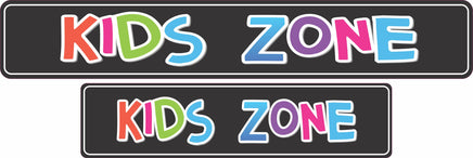 Aluminum Kids Zone Sign: Colorful and Vibrant Playroom Decor for Children's Room