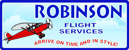 Red Airplane Personalized Sign with Blue Sky & Clouds