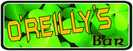 Shamrock Bar Sign with Custom Name & Black Border