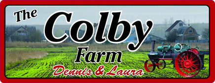 Personalized Case Tractor Sign with Field & Farm House