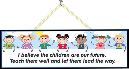 Stick Figure School Sign with Teacher Quote