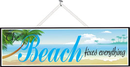 Inspirational Quote Sign with Beach Scene