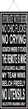 Black & White Man Cave Rules Sign