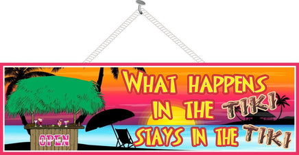 Beach Sunset Tiki Bar Sign with Palm Trees