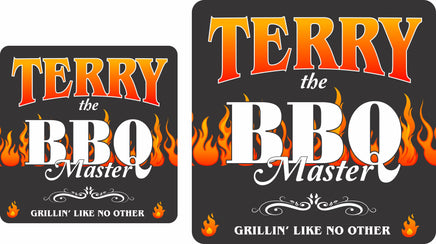  Personalized Barbecue Sign with Fire & Custom Name - 2 sizes