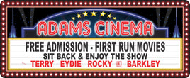 Personalized Home Cinema Sign With Retro Marquee