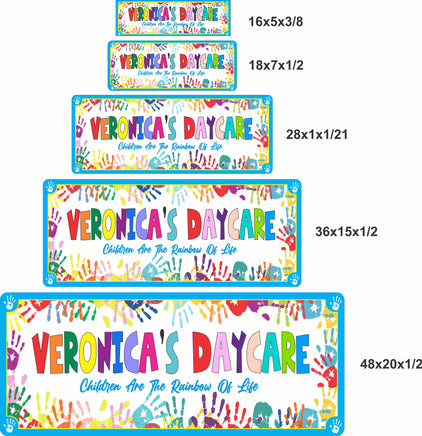 Colorful Rainbow Handprints Personalized Daycare Center and Preschool Sign - 5 Sizes