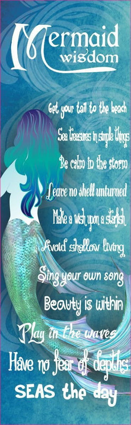 Blue Mermaid Quote Sign with Waves