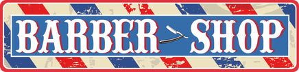 Traditional Barber Shop Sign with Straight Razor