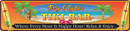Personalized Novelty Street Sign Tiki Bar Sign with Palm Trees