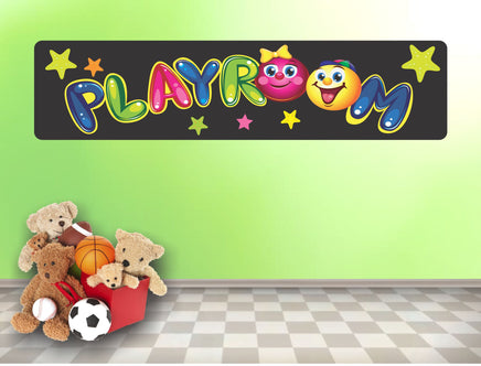 Kids Playroom Sign: Colorful Balloon Letters and Stars Whimsical Decor