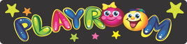 Kids Playroom Sign: Colorful Balloon Letters and Stars Whimsical Decor