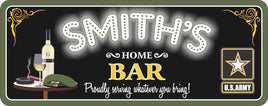 Military Bar Sign with Custom Name on Beret