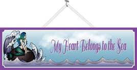 Mermaid Sign in Purple with Beach Quote