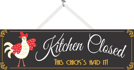 Funny Kitchen Closed Sign with Chicken