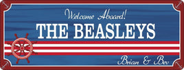 Red, White & Blue Boat Sign with Custom Name