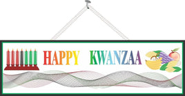Colorful Kwanzaa Sign with Kinara