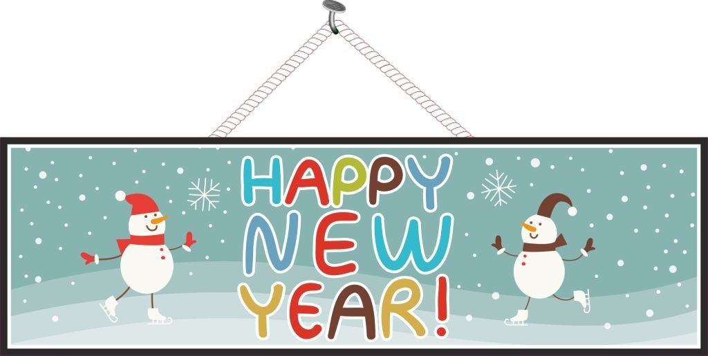 Novelty Happy New Year Holiday Signs