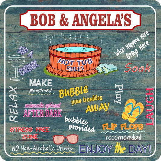 Personalized Hot Tub Signs