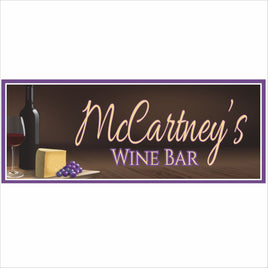 Personalized Wine Bar Sign for Home Bar – Custom Name Wall Art