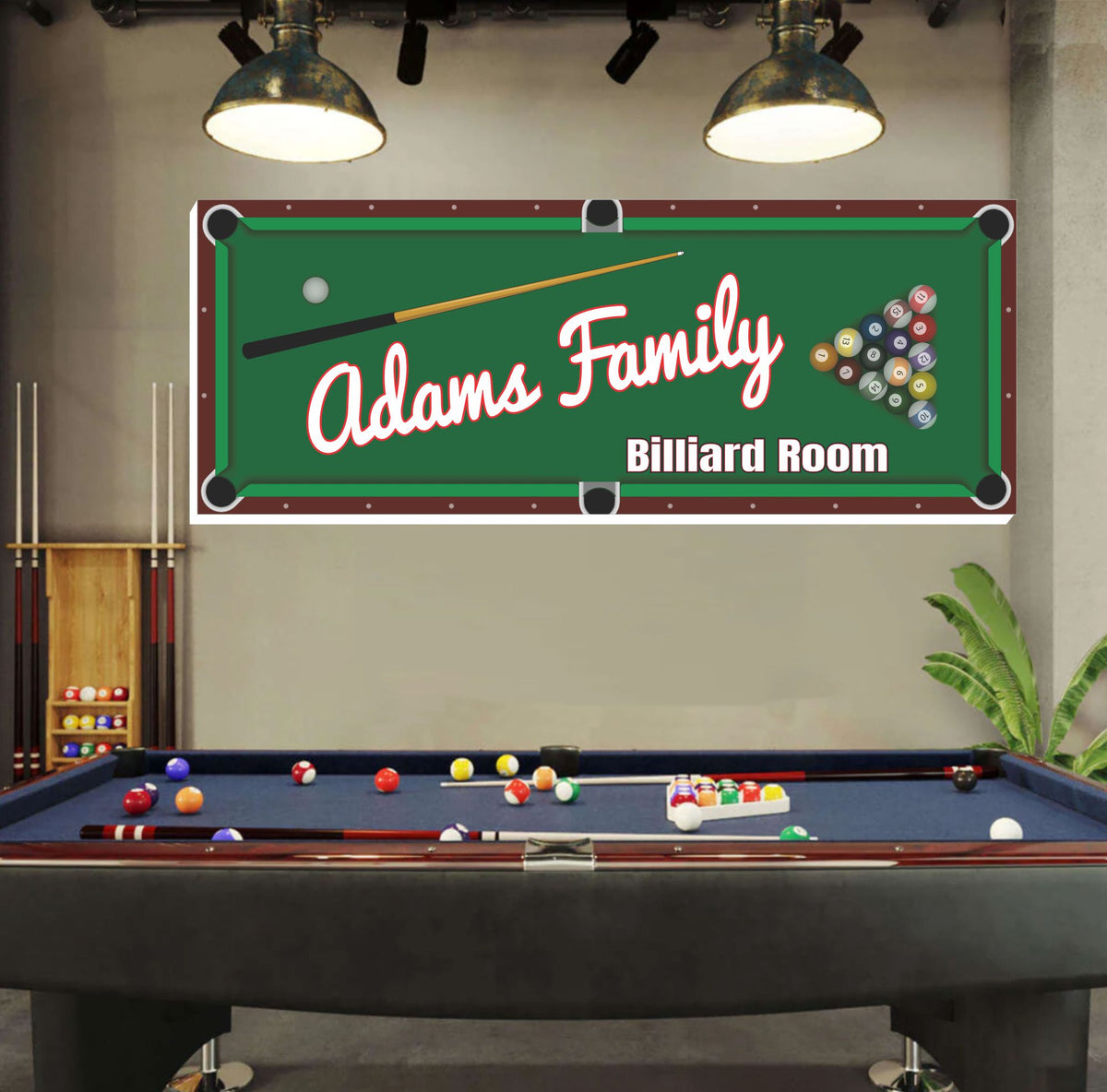 Pool Table Looking Sign Personalized Billiard Room Sign | Fun Sign Factory