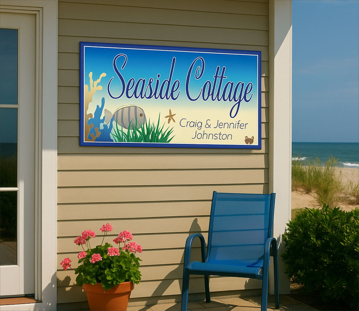 Personalized Seaside Cottage Sign | Fun Sign Factory