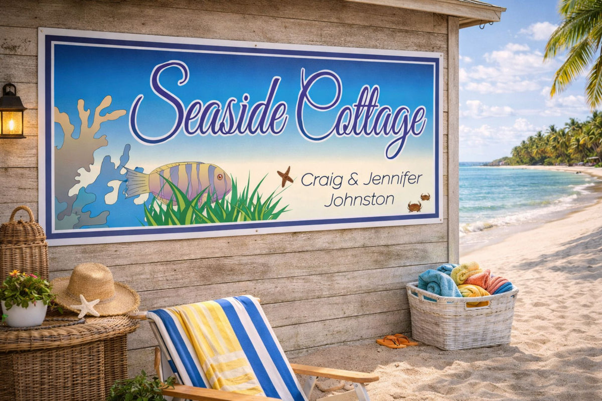 Personalized Seaside Cottage Sign | Fun Sign Factory