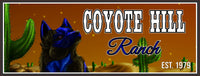 Coyote Personalized Ranch Sign: Cactus & Night Desert Décor