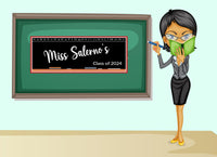 Image of Teacher's Personalized Blackboard School Sign featuring Custom Name & Text