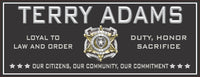 Image of a personalized police badge sign in black with stars, ideal for law enforcement decor.