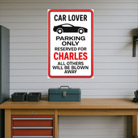 Personalized Corvette Parking Only Sign – Custom Name Classic Car Garage & Driveway Decor