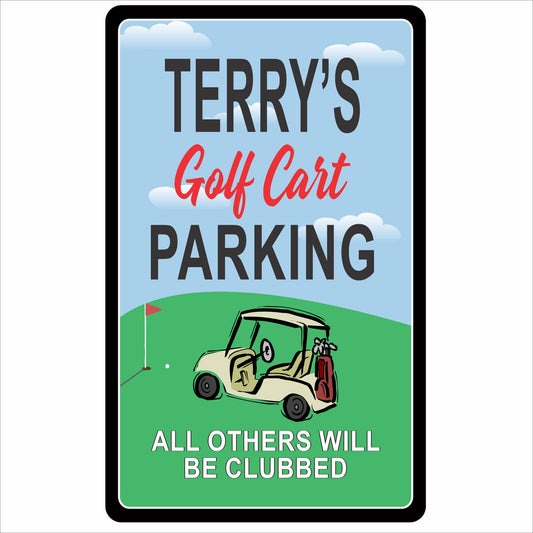 Personalized Golf Parking Sign – Custom Aluminum Golf Cart Parking Sign