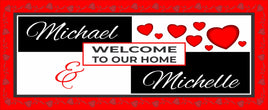 Personalized Welcome Sign for Couples with Hearts - Customized Romantic Decor for Newlyweds