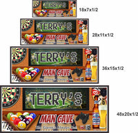 Personalized Man Cave Sign – Sports, Beer & Game Room Wall Decor