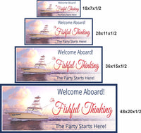 Personalized Fishing Boat Sign with Custom Fishing Poles Design - Welcome Sign