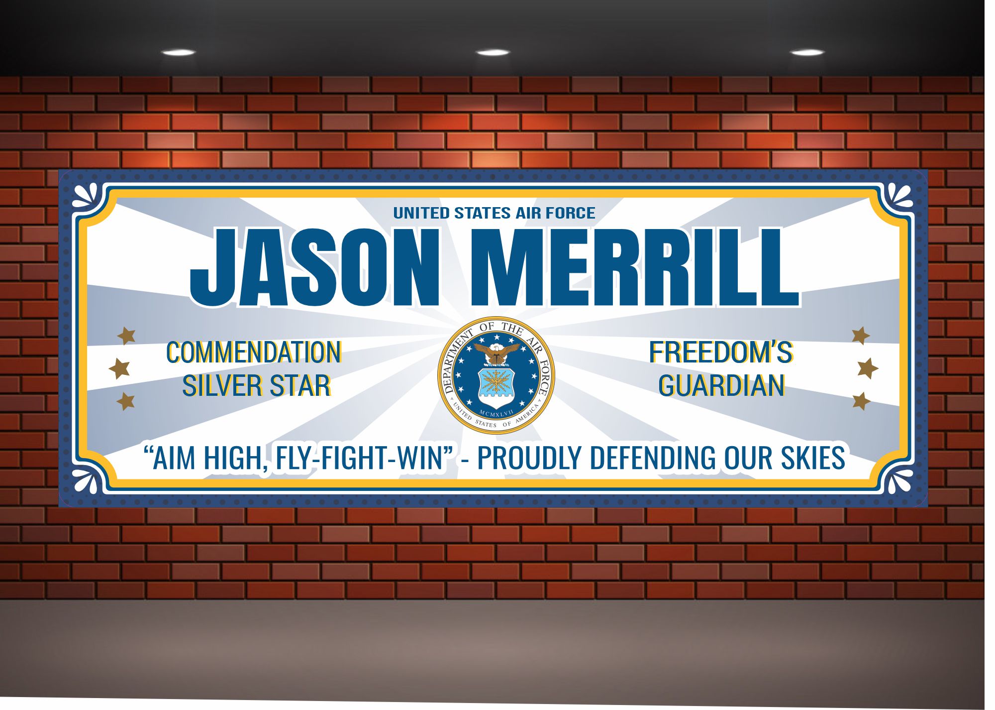 Personalized U.S. Air Force Sign | Custom Name & Rank| Fun Sign Factory