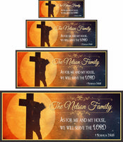 Religious wall sign showing available sizes for interior display