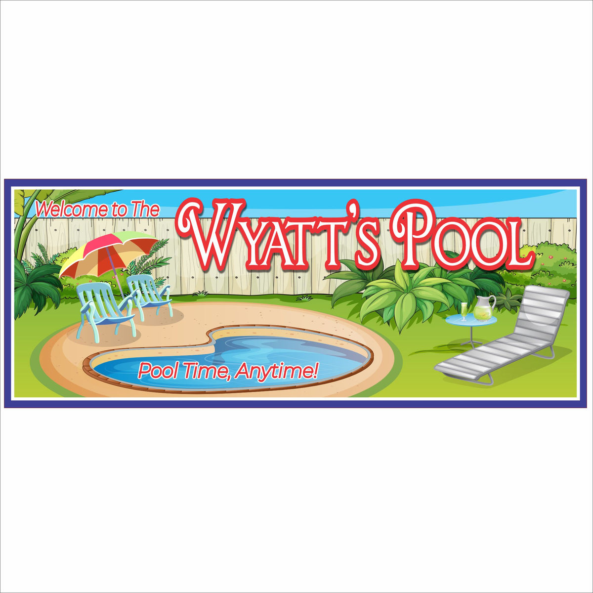 Pool Club Sign Personalized Pool Sign | Fun Sign Factory