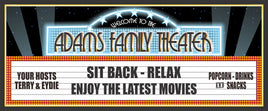 Personalized Vintage Theater Welcome Sign featuring a classic movie marquee, stars, and faux neon glow.