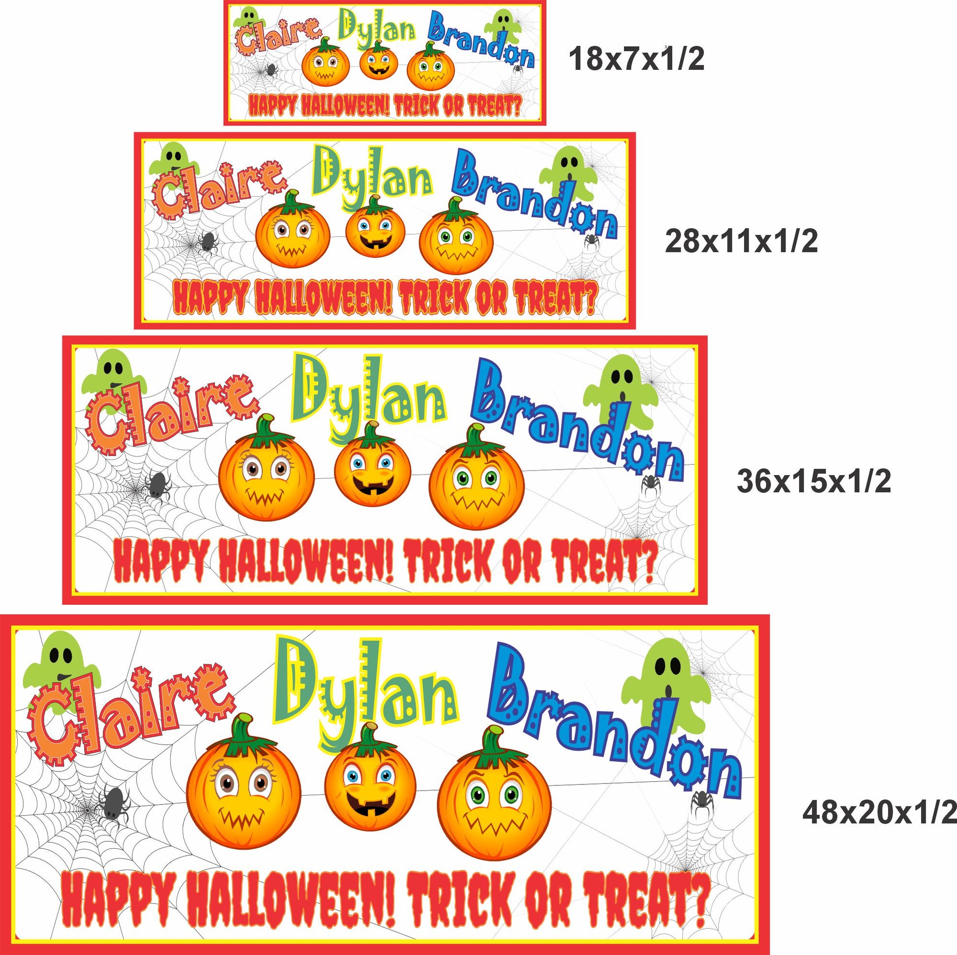 halloween sign shown in multiple size options for outdoor yard display